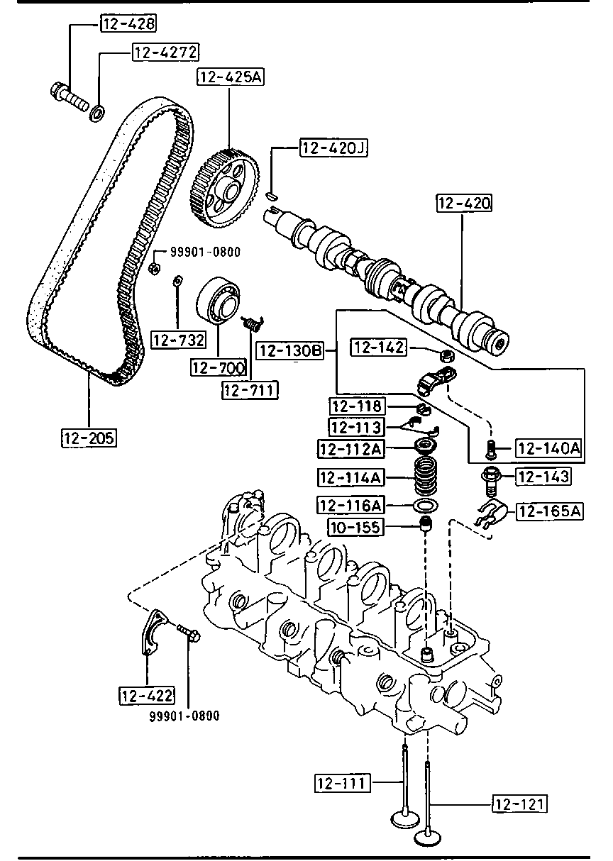 MAZDA PN11-12-700 - Натяжной ролик, зубчатый ремень ГРМ autospares.lv