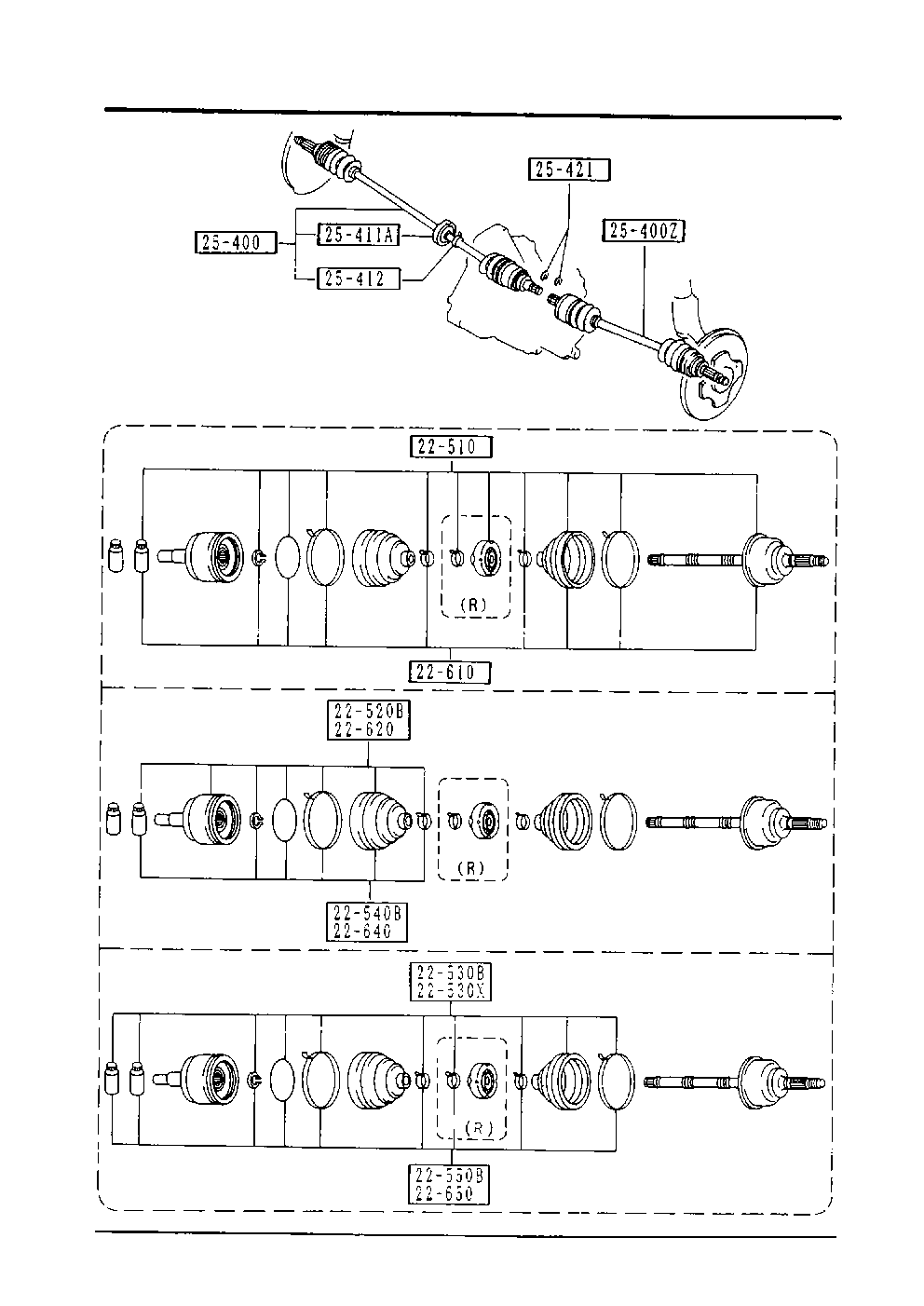 MAZDA F023-22-630 - Пыльник, приводной вал autospares.lv