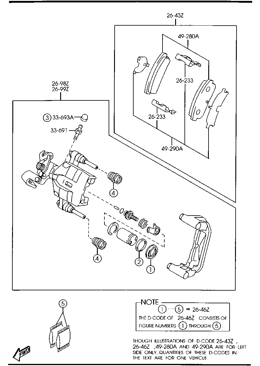 MAZDA GPYB-26-48Z - Тормозные колодки, дисковые, комплект autospares.lv