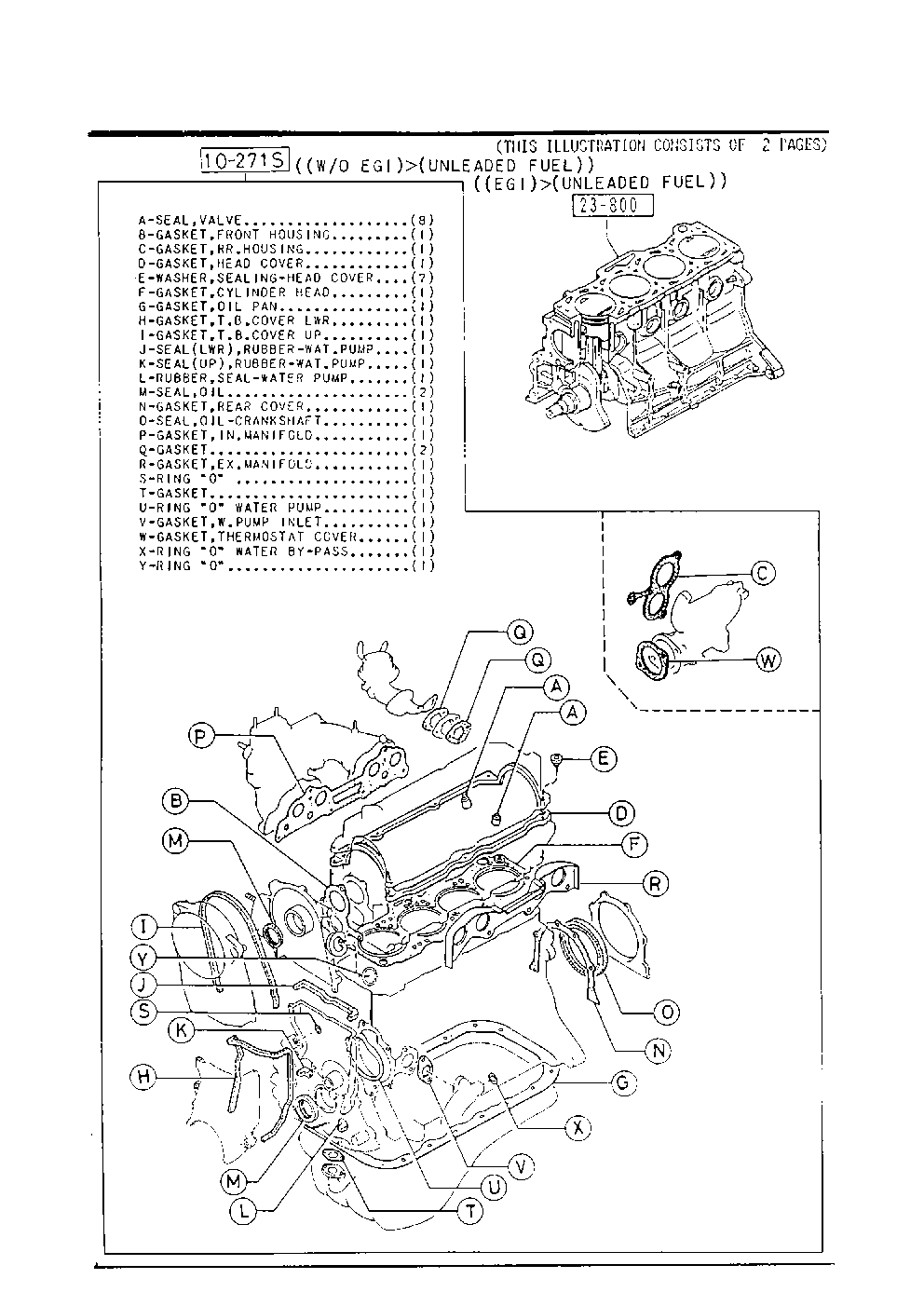 MAZDA 8AGM-10-271A - Комплект прокладок, головка цилиндра autospares.lv