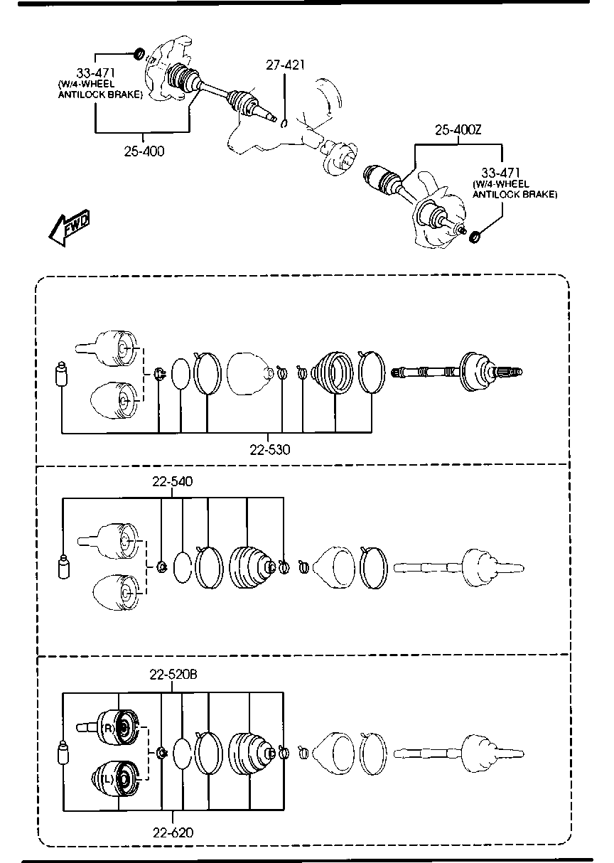 MAZDA PP01-22-540 - Пыльник, приводной вал autospares.lv