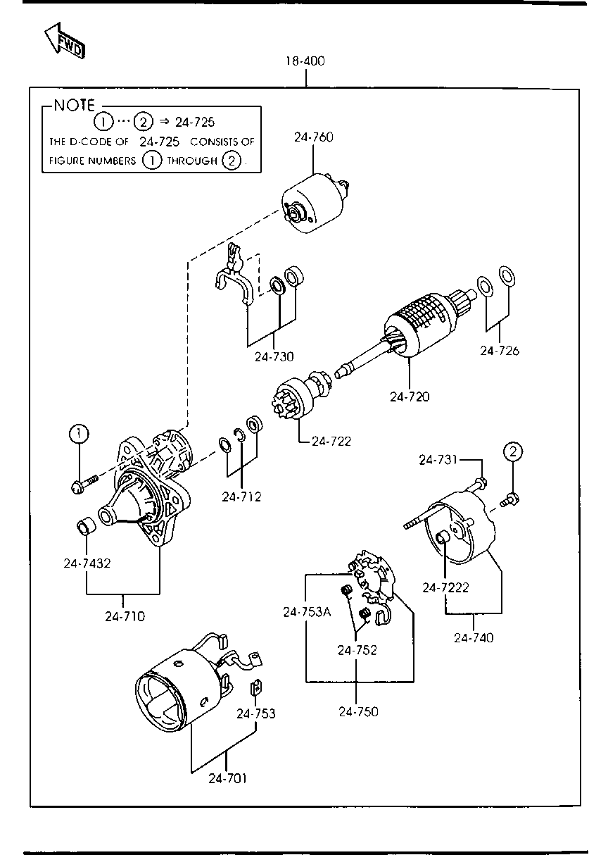 MAZDA B630-18-X70 - Кронштейн, угольная щетка autospares.lv