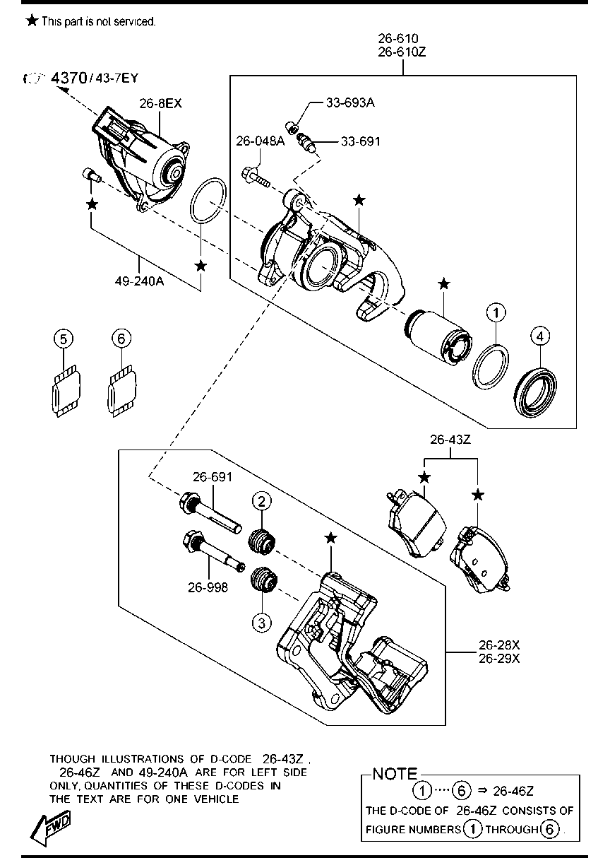 MAZDA GMY0-26-43Z - Тормозные колодки, дисковые, комплект autospares.lv