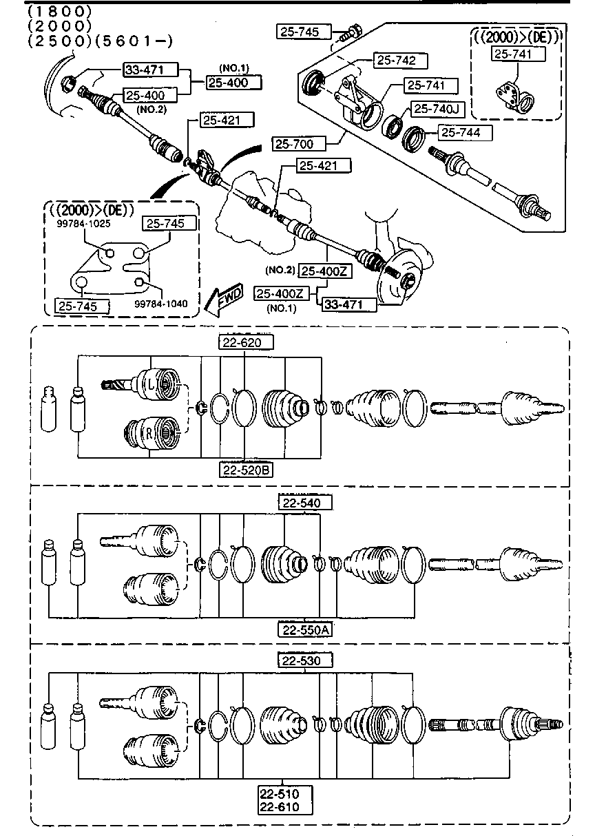 Mercury G568-25-500B - Шарнирный комплект, ШРУС, приводной вал autospares.lv