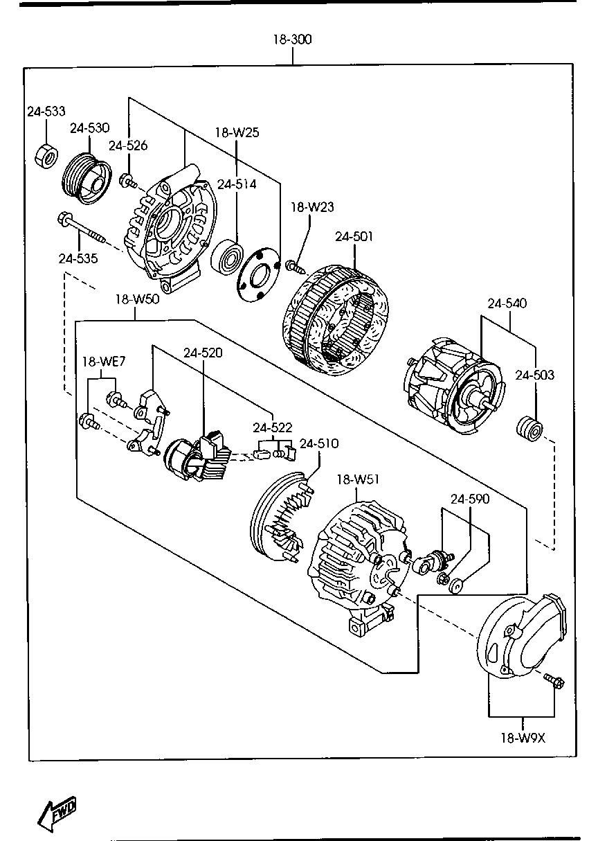 MAZDA L813-18-W11 - Шкив генератора, муфта autospares.lv