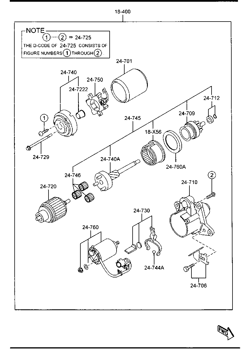 MAZDA R2AH-18-400 - Стартер autospares.lv