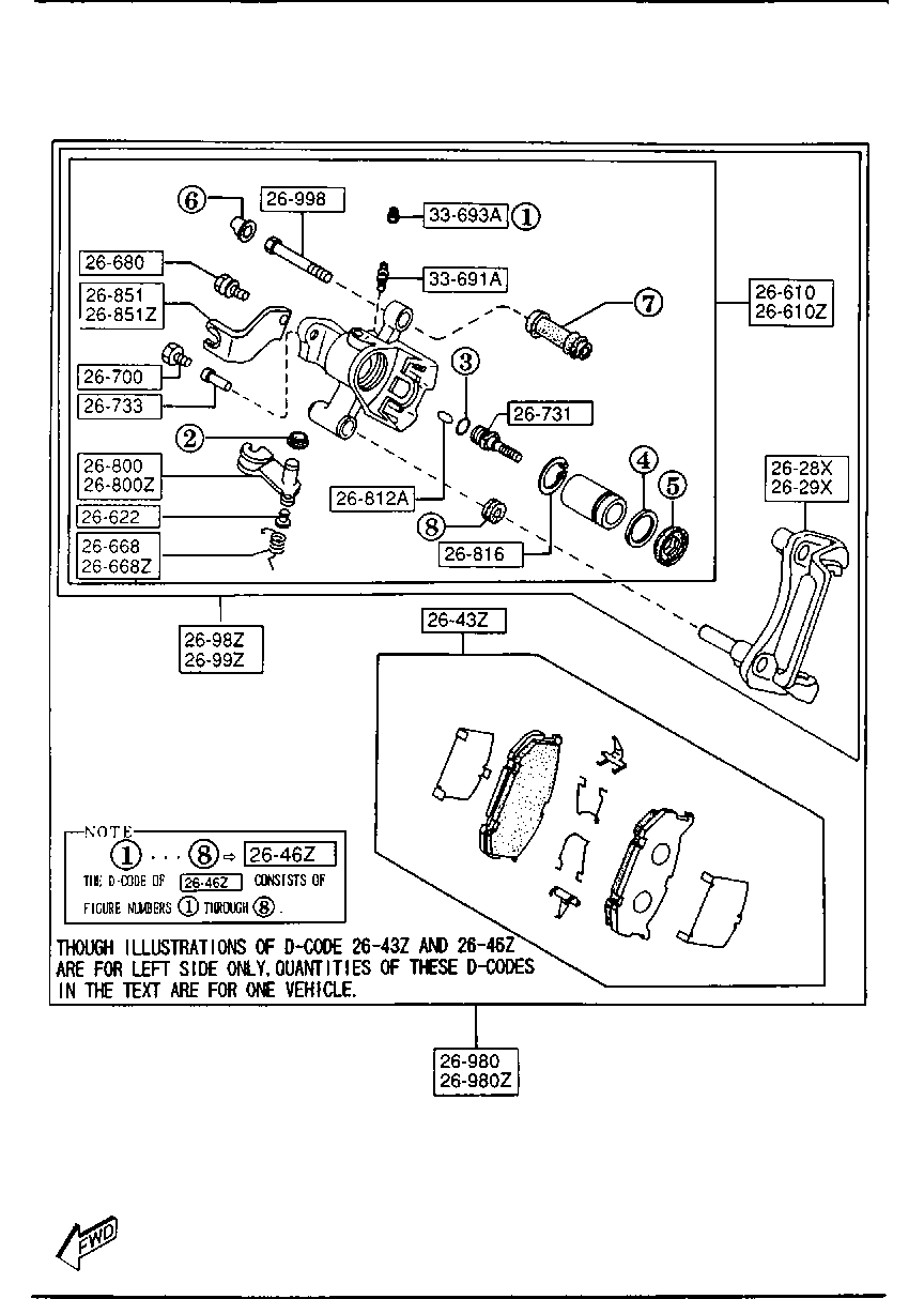 Suzuki GAYE-26-43ZB - Тормозные колодки, дисковые, комплект autospares.lv