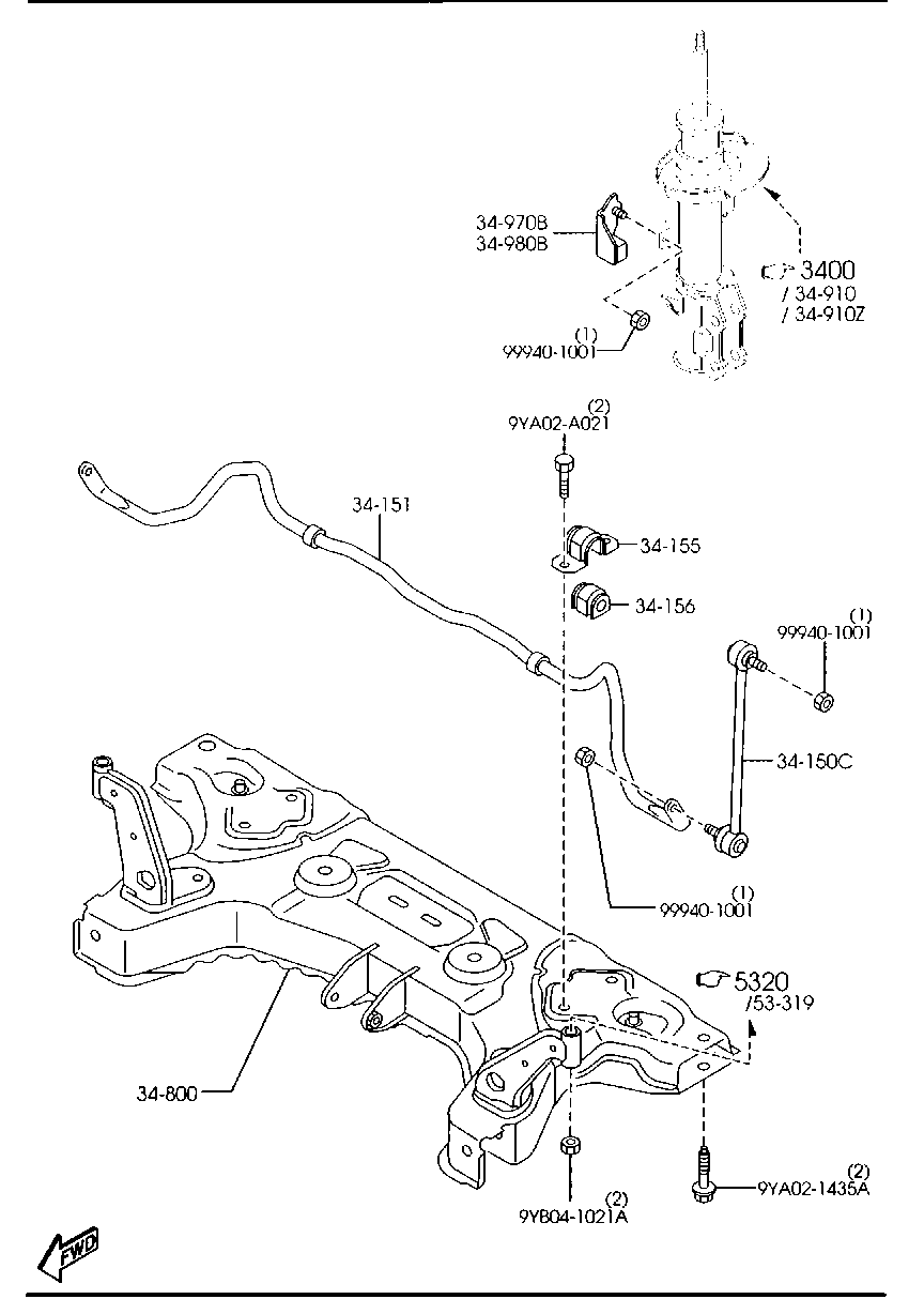 FORD D651-34-170 - Тяга / стойка, стабилизатор autospares.lv