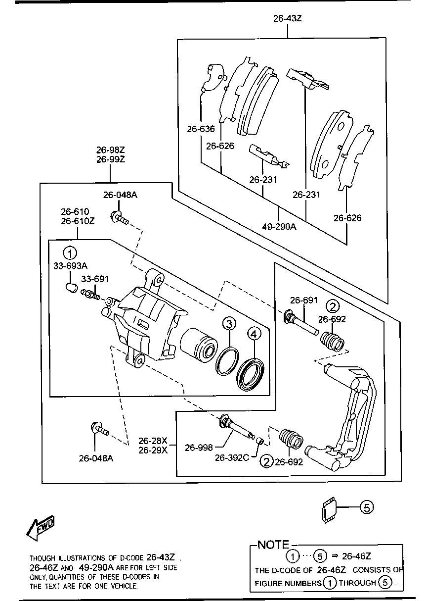 MAZDA (FAW) L2Y7-26-43Z - Тормозные колодки, дисковые, комплект autospares.lv