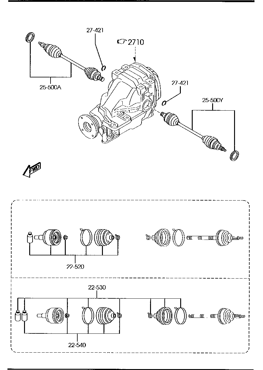 MAZDA MA02-22-530 - Пыльник, приводной вал autospares.lv