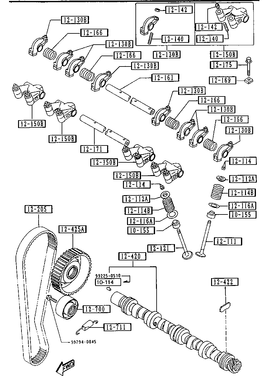 KIA B630-12-700D - Натяжной ролик, зубчатый ремень ГРМ autospares.lv