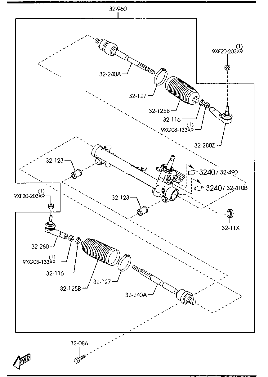 FORD DE90-32-960A - Рулевой механизм, рейка autospares.lv