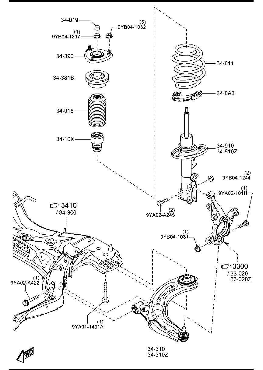 TOYOTA DA7H-34-300B - Рычаг подвески колеса autospares.lv