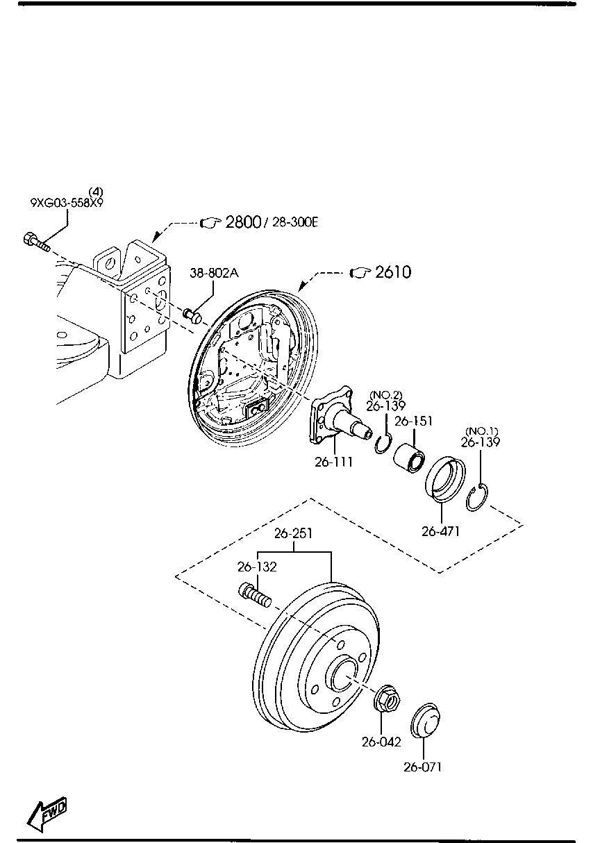 MAZDA DD32-26-250A - Тормозной барабан autospares.lv