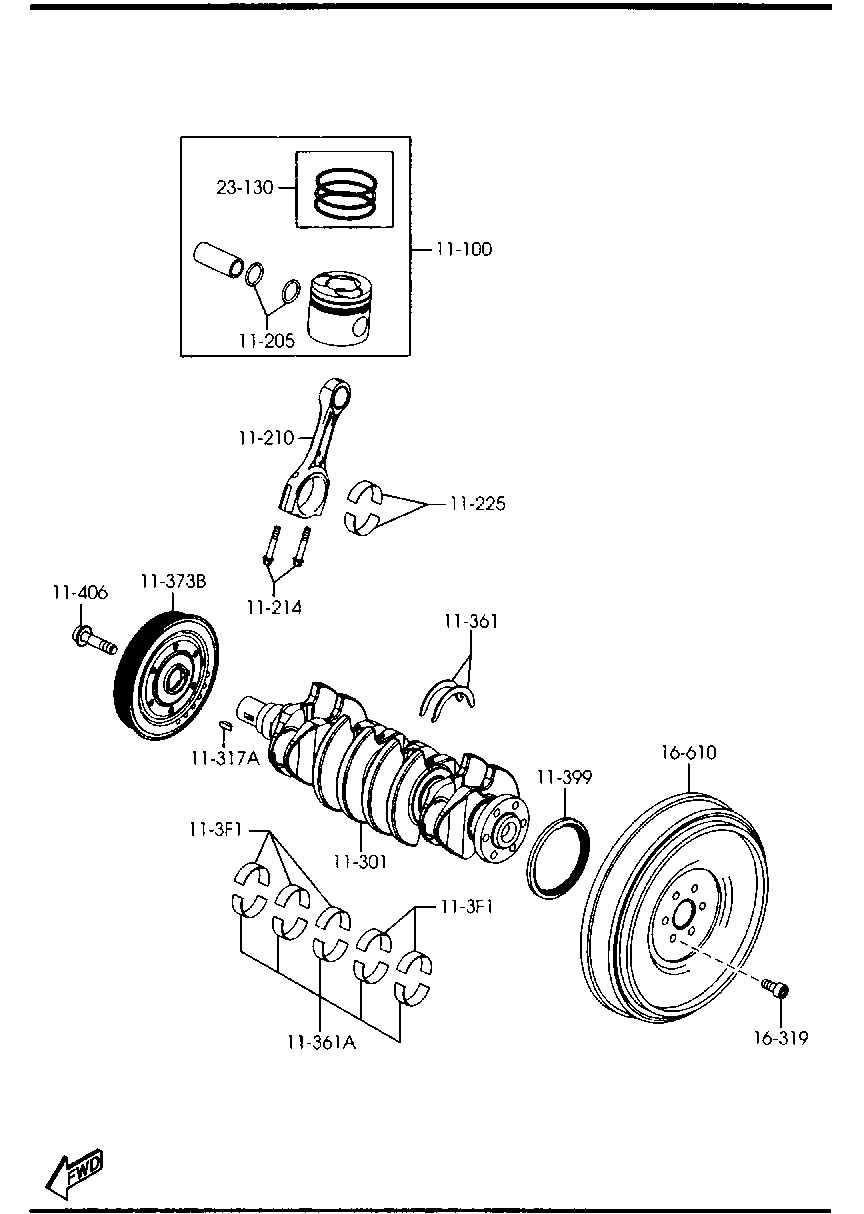 MAZDA Y401-11-406 - BOLT,LOCK-C.SHAFT PULLEY autospares.lv