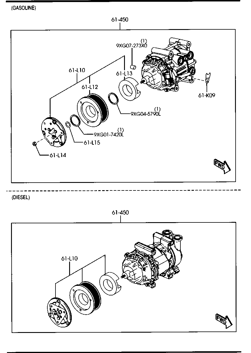 FORD DE97-61-450A - Компрессор кондиционера autospares.lv