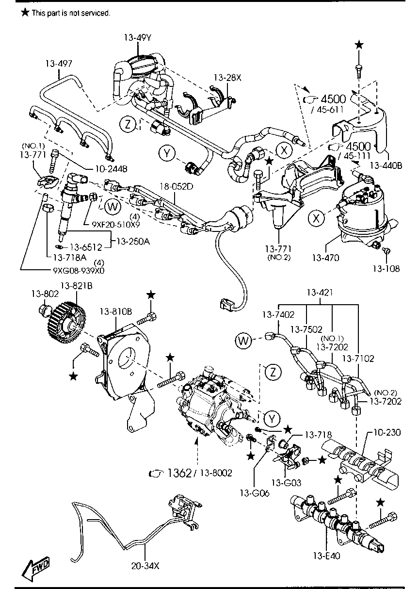 MAZDA Y 401-20490A - Топливный фильтр autospares.lv