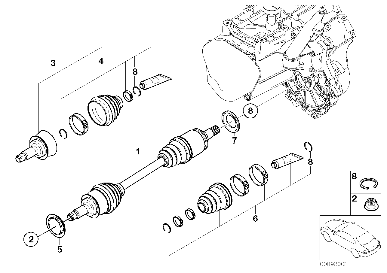 Mini 31607518237 - Шарнирный комплект, ШРУС, приводной вал autospares.lv