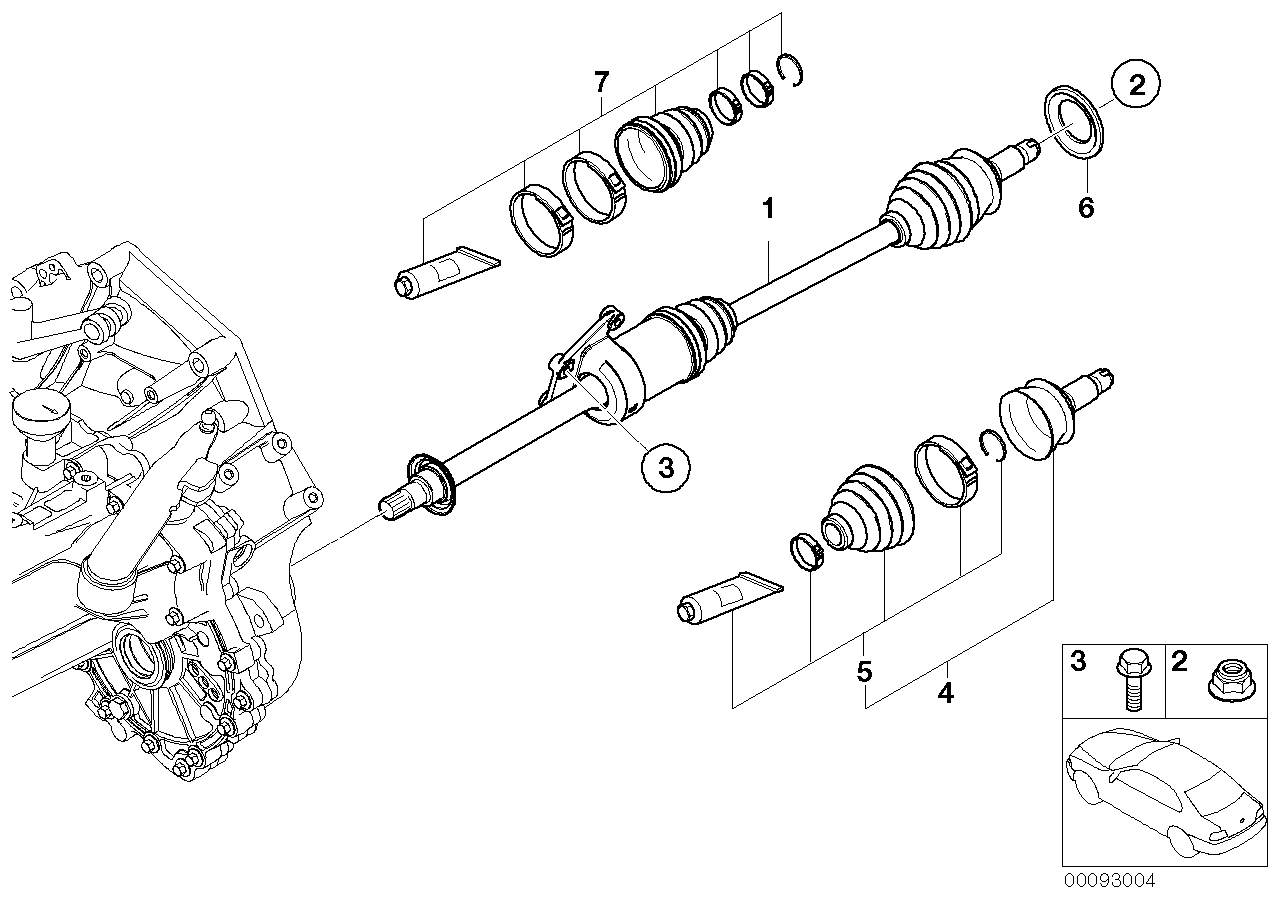 Mini 31607518238 - Шарнирный комплект, ШРУС, приводной вал autospares.lv