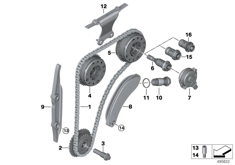 BMW 13 52 7 797 908 - Комплект цепи привода распредвала autospares.lv