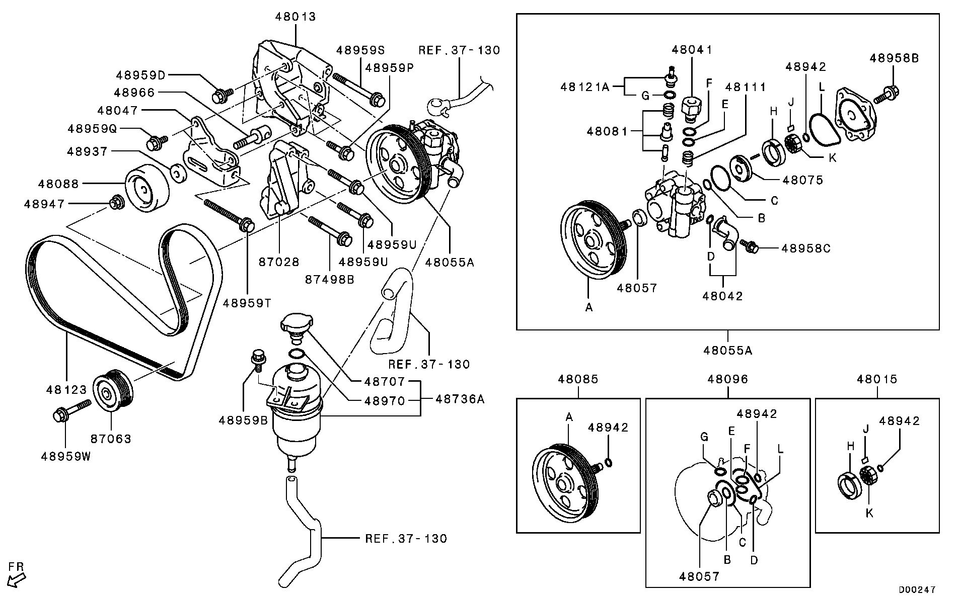 Mitsubishi 1341A089 - Ролик, поликлиновый ремень autospares.lv