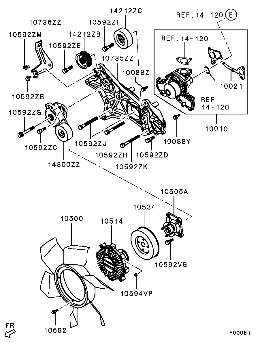 Mitsubishi MD356876 - Водяной насос autospares.lv