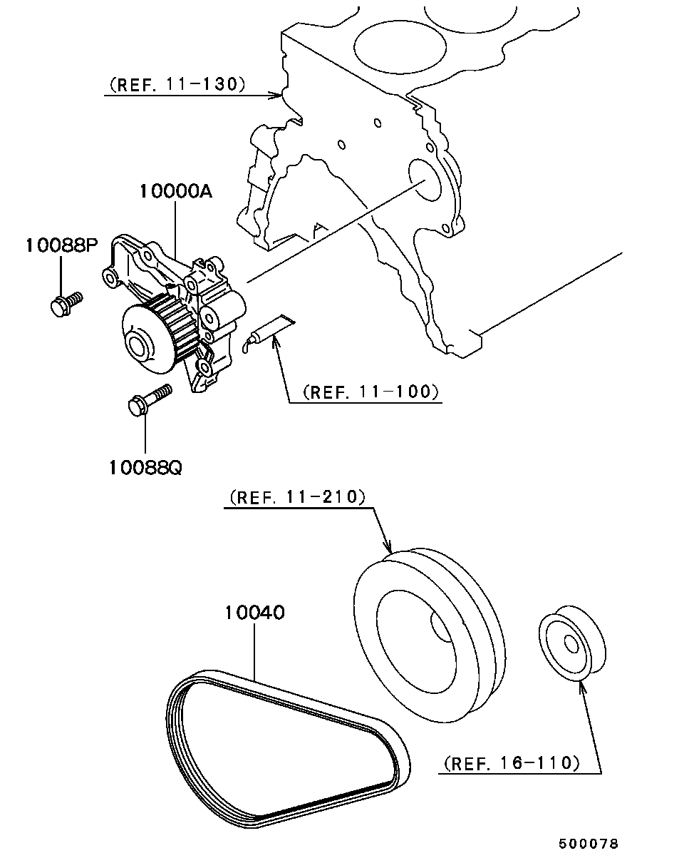 Mitsubishi MD17 9030 - Водяной насос autospares.lv