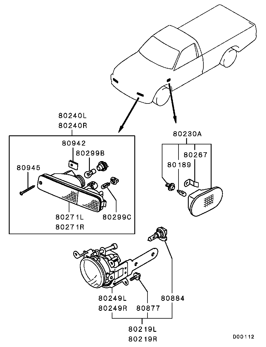 Mitsubishi MS 820077 - Лампа накаливания, освещение щитка приборов autospares.lv