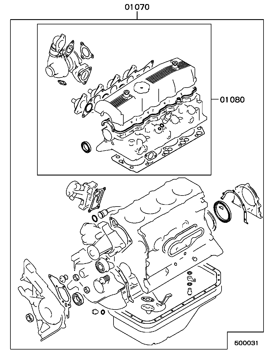 Mitsubishi MD-997023 - Комплект прокладок, головка цилиндра autospares.lv