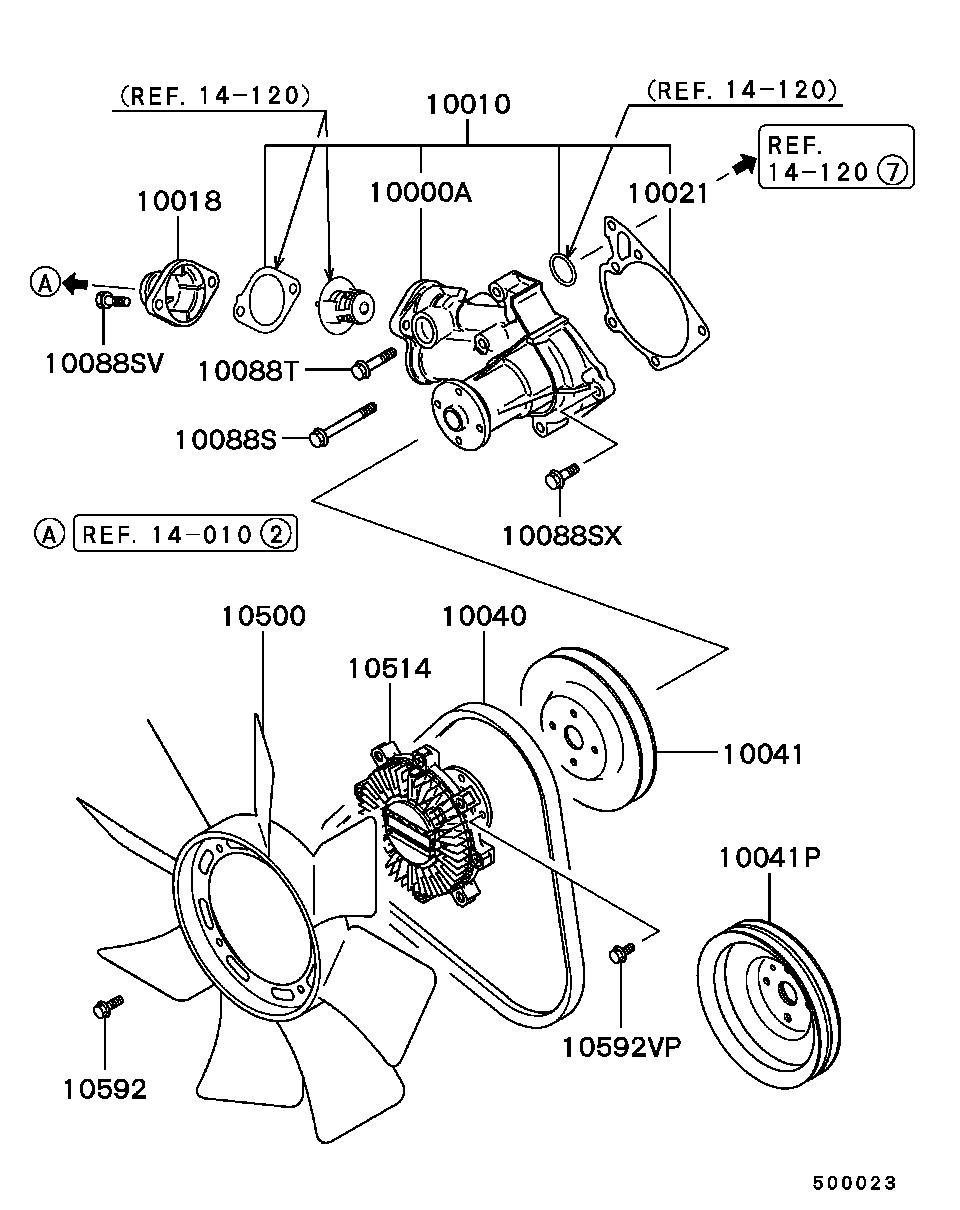 Hyundai MD997150 - Водяной насос autospares.lv