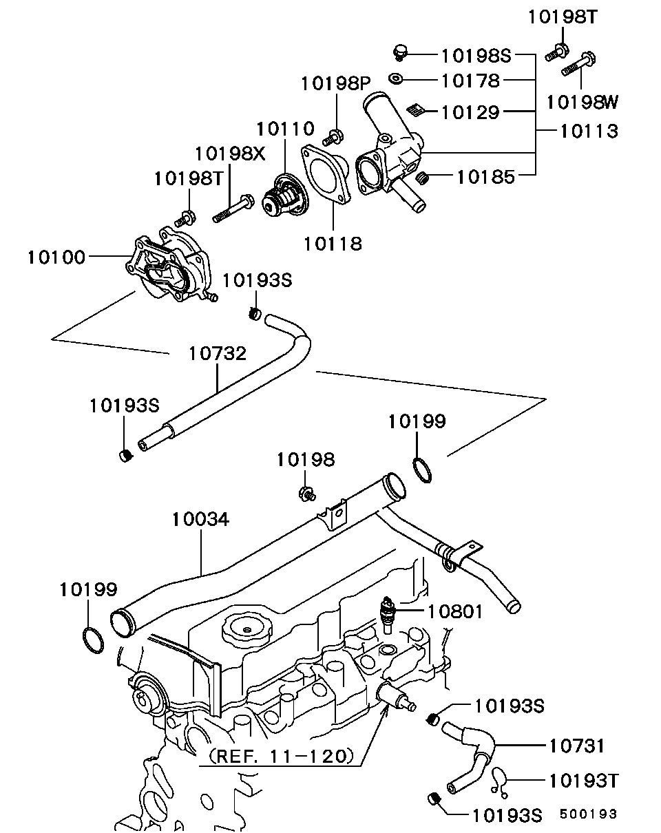 Mitsubishi MD175746 - Термостат охлаждающей жидкости / корпус autospares.lv