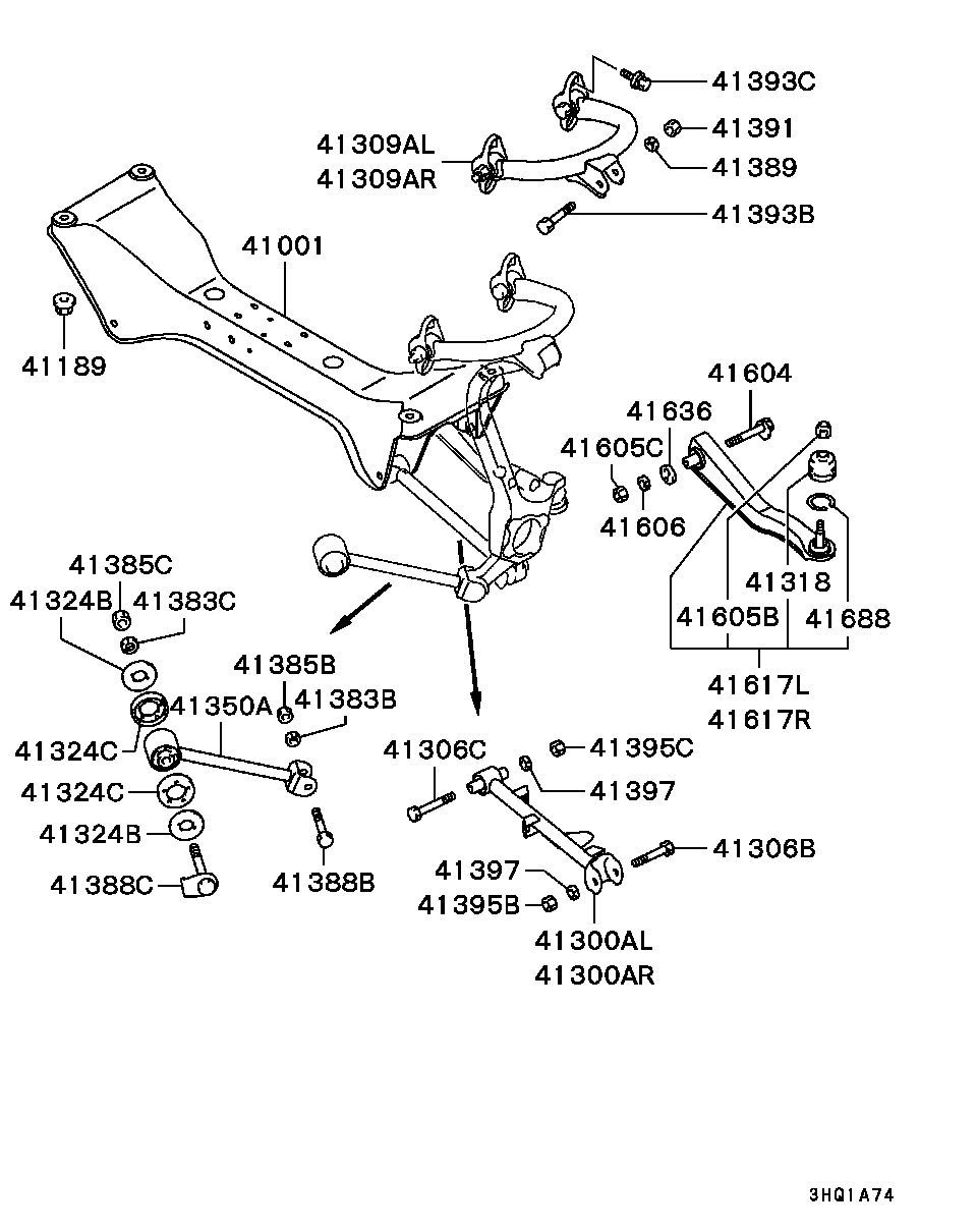 Mitsubishi MR297538 - Сайлентблок, рычаг подвески колеса autospares.lv