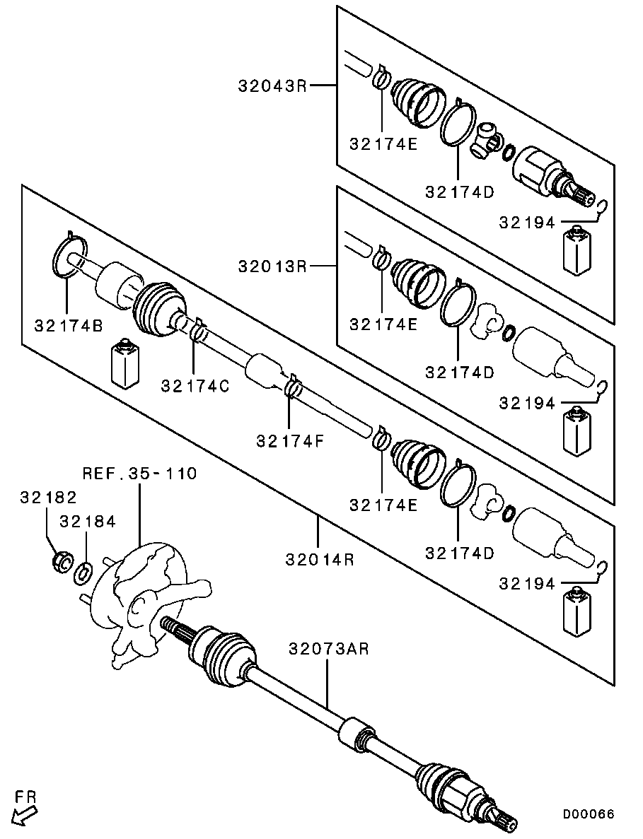 Mitsubishi MR582022 - Шарнирный комплект, ШРУС, приводной вал autospares.lv