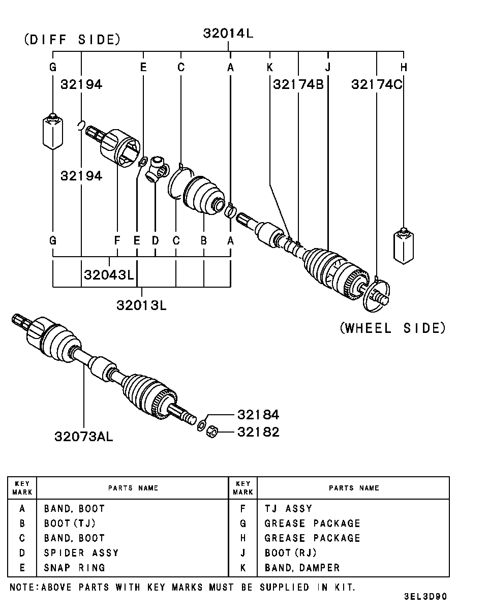 Mitsubishi MR 581 873 - Пыльник, приводной вал autospares.lv