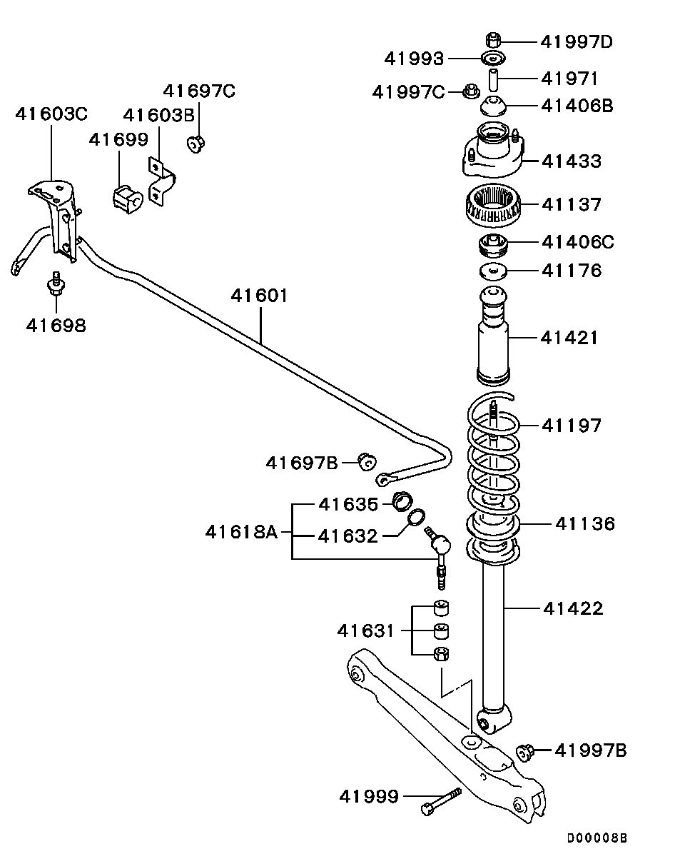 Mitsubishi MN101601 - Амортизатор autospares.lv