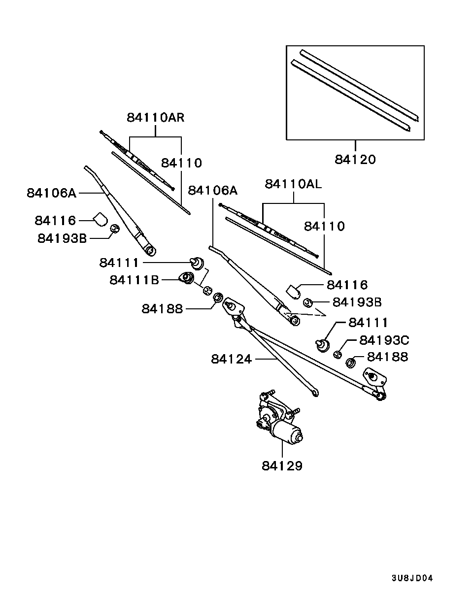 Mitsubishi MR416649 - Щетка стеклоочистителя autospares.lv