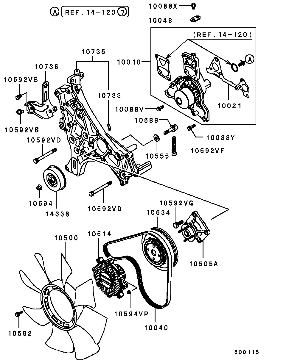 Mitsubishi MD972004 - Водяной насос autospares.lv