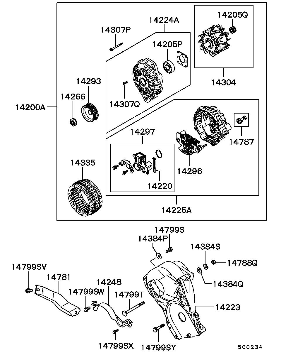 Mitsubishi MD354793 - Генератор autospares.lv