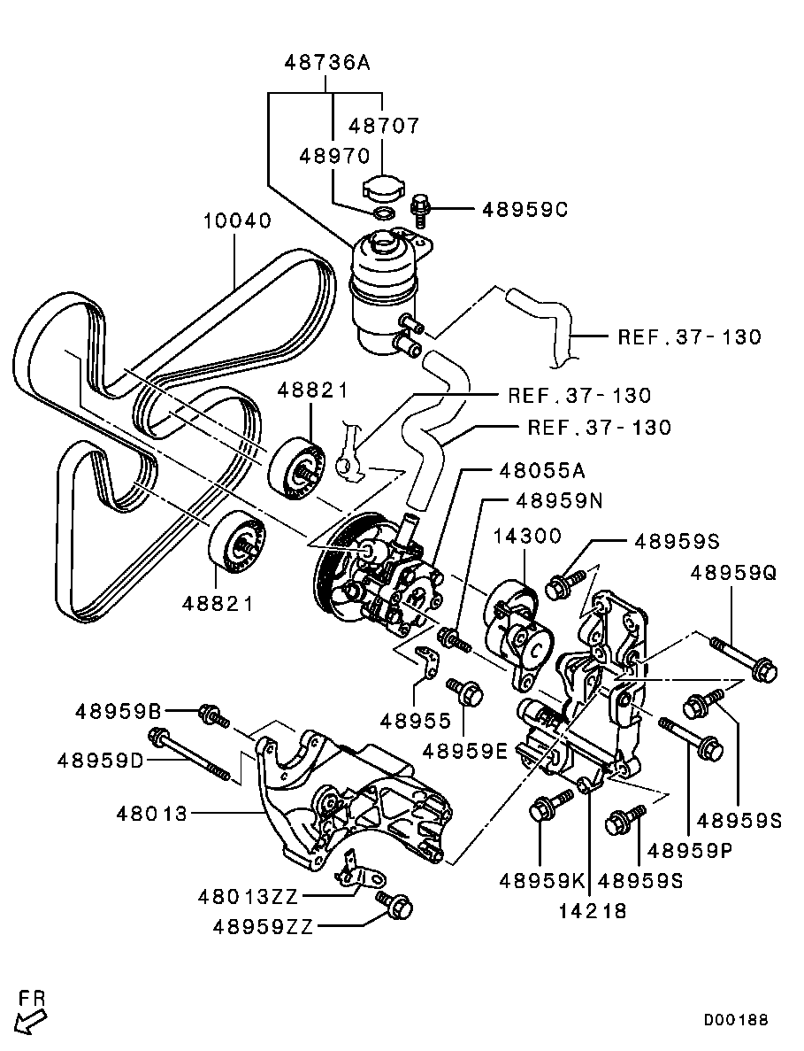 Mitsubishi 1345A060 - Ролик, поликлиновый ремень autospares.lv