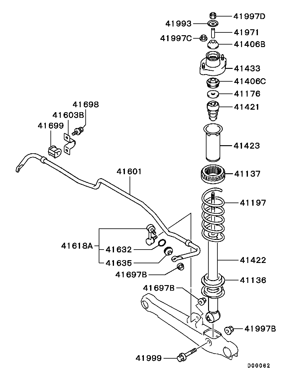 Mitsubishi MN101520 - Амортизатор autospares.lv