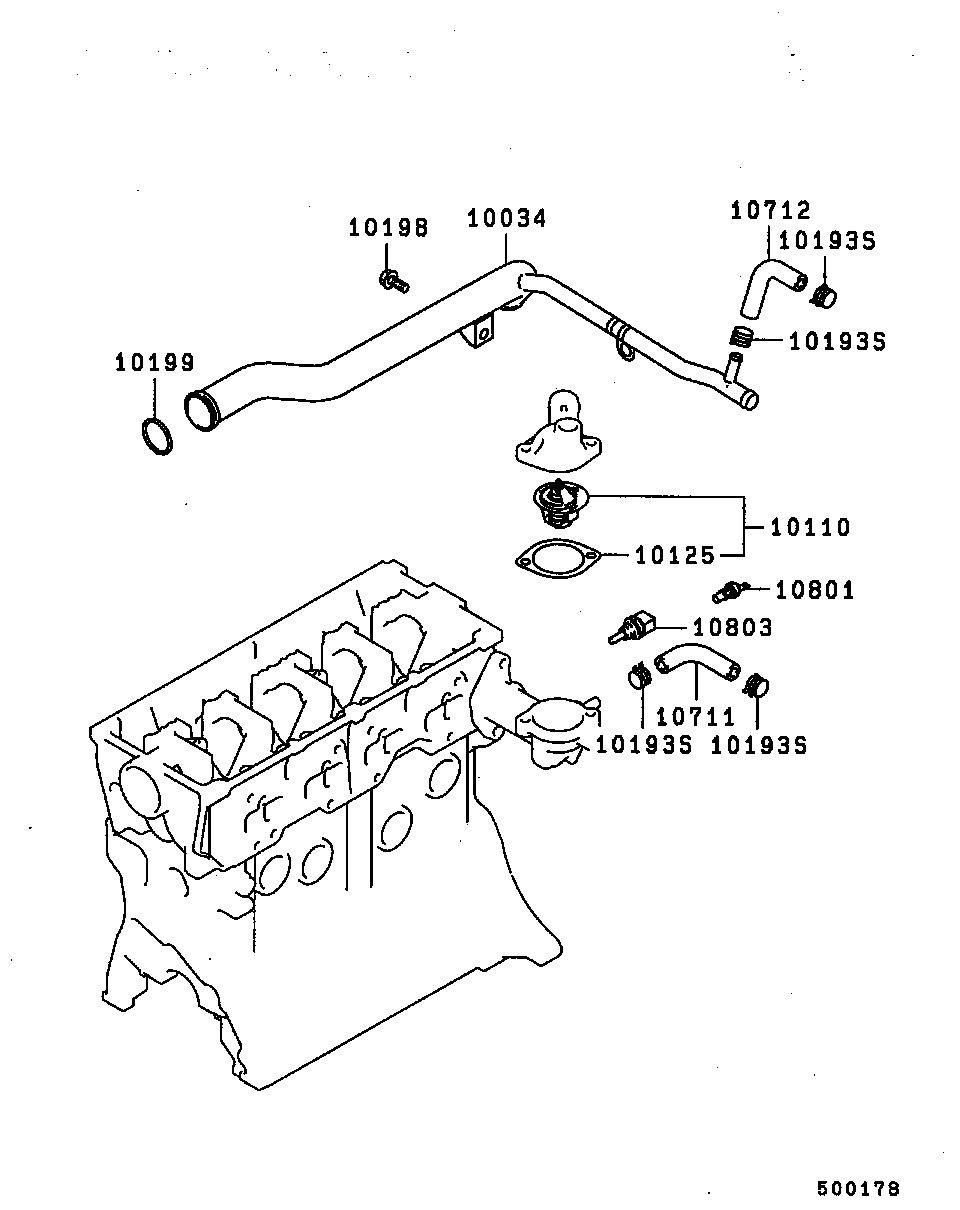 Mitsubishi MD972903 - Термостат охлаждающей жидкости / корпус autospares.lv