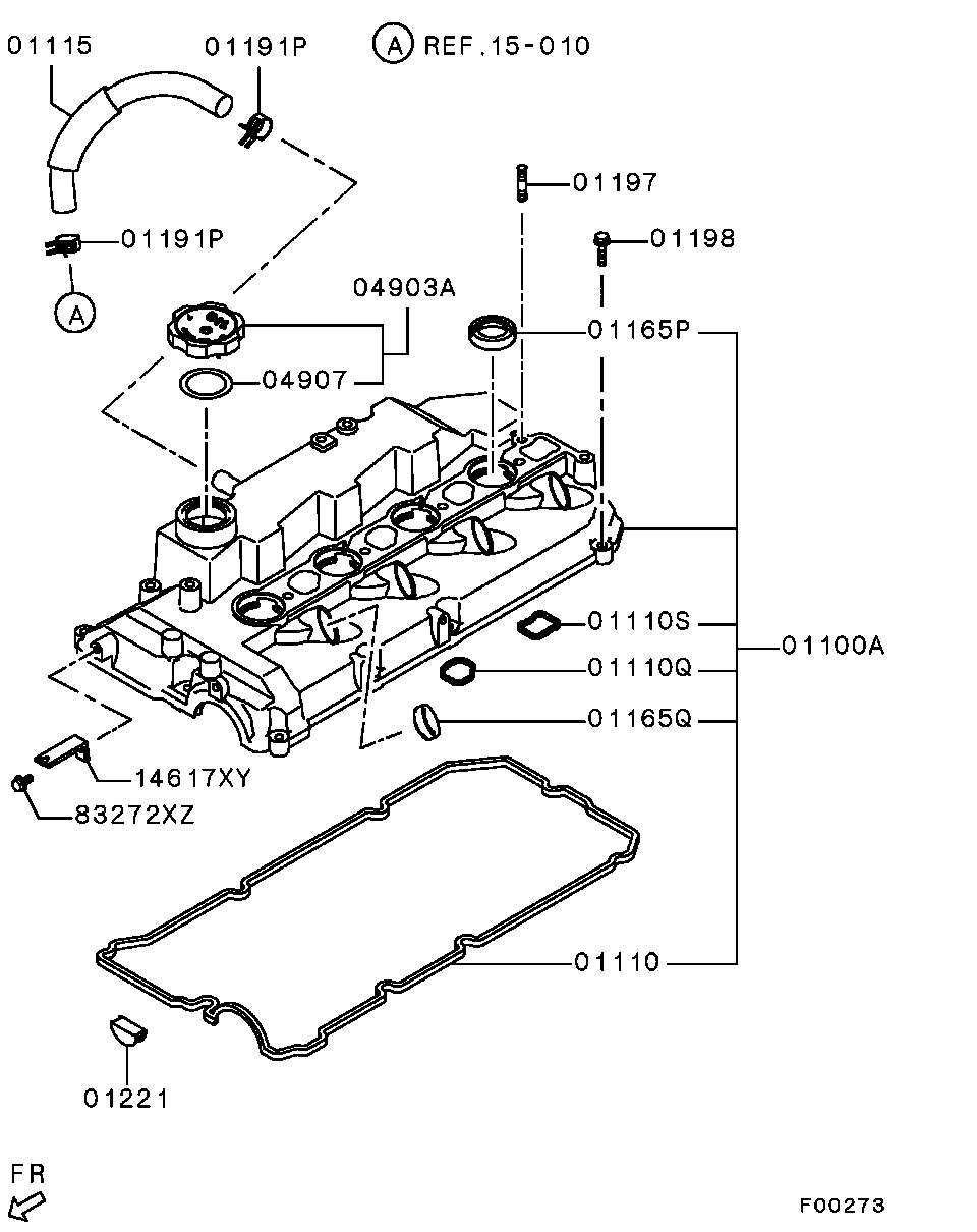 Mitsubishi 1035A108 - Прокладка, крышка головки цилиндра autospares.lv