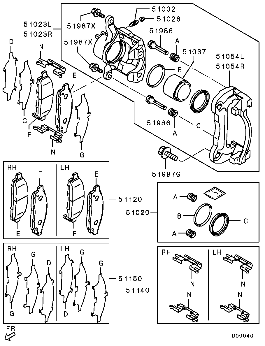 Mitsubishi 4605A195 - Комплектующие для колодок дискового тормоза autospares.lv