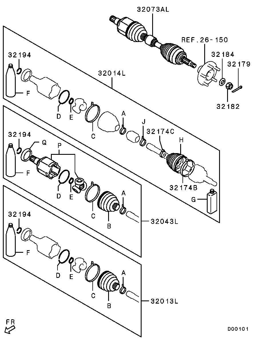 Mitsubishi 3817A165 - Пыльник, приводной вал autospares.lv