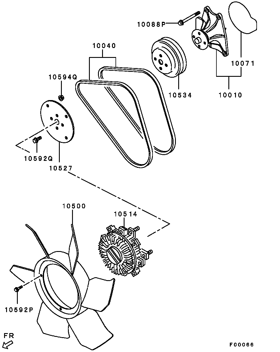 Mitsubishi 1300A102 - Водяной насос autospares.lv