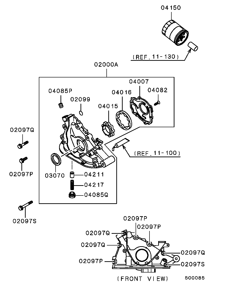 Mitsubishi MD168055 - Уплотняющее кольцо, коленчатый вал autospares.lv