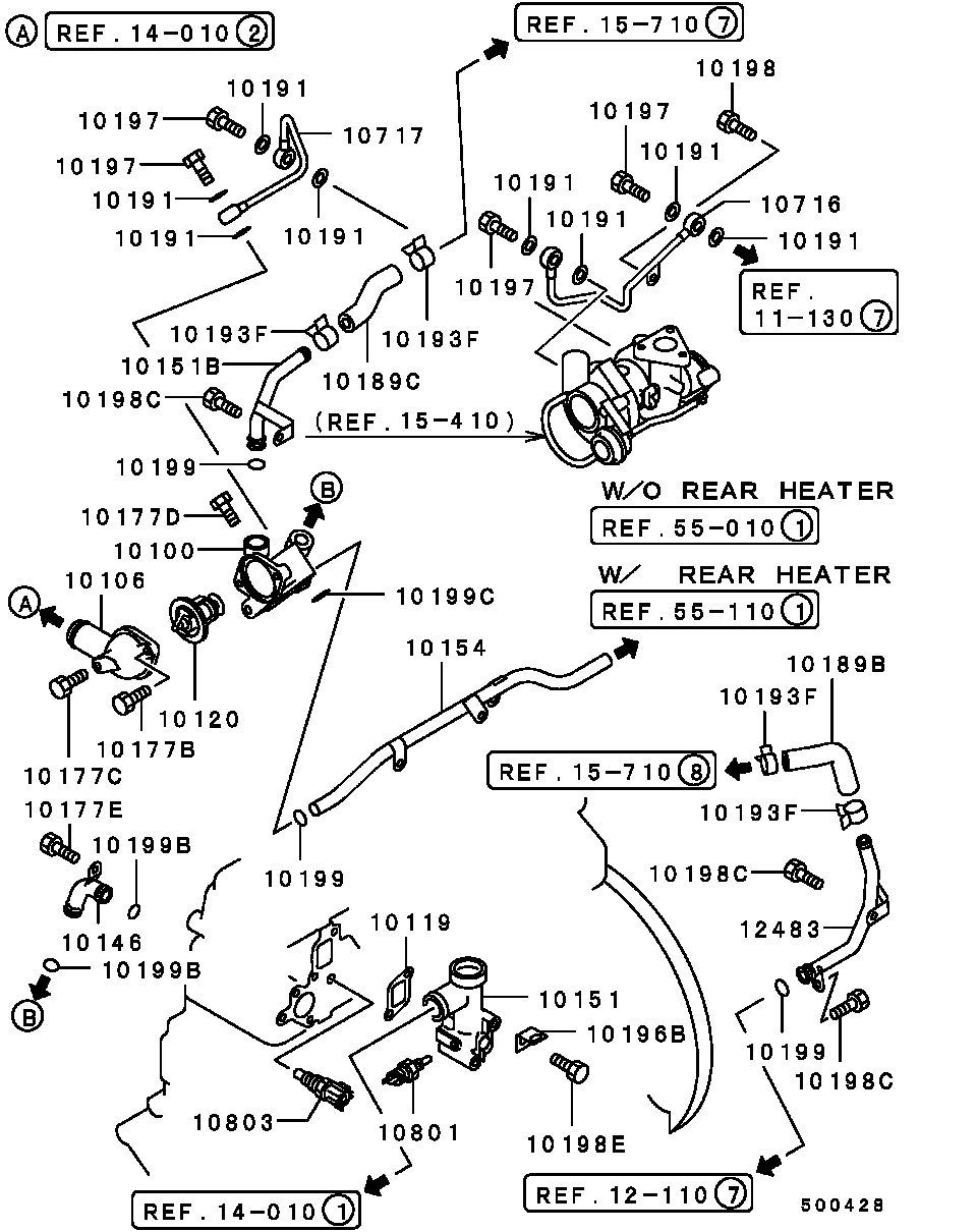 Mitsubishi ME191593 - Термостат охлаждающей жидкости / корпус autospares.lv