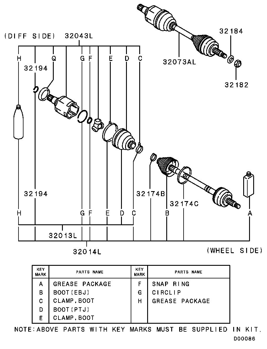 Mitsubishi 3817A103 - Пыльник, приводной вал autospares.lv