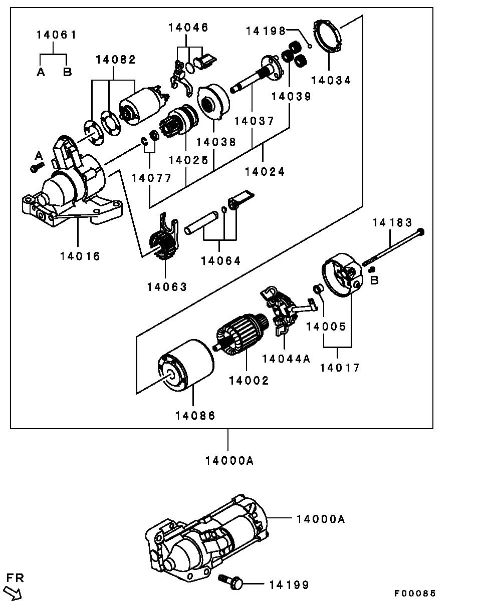 Mitsubishi MD618962 - Ремкомплект, стартер autospares.lv