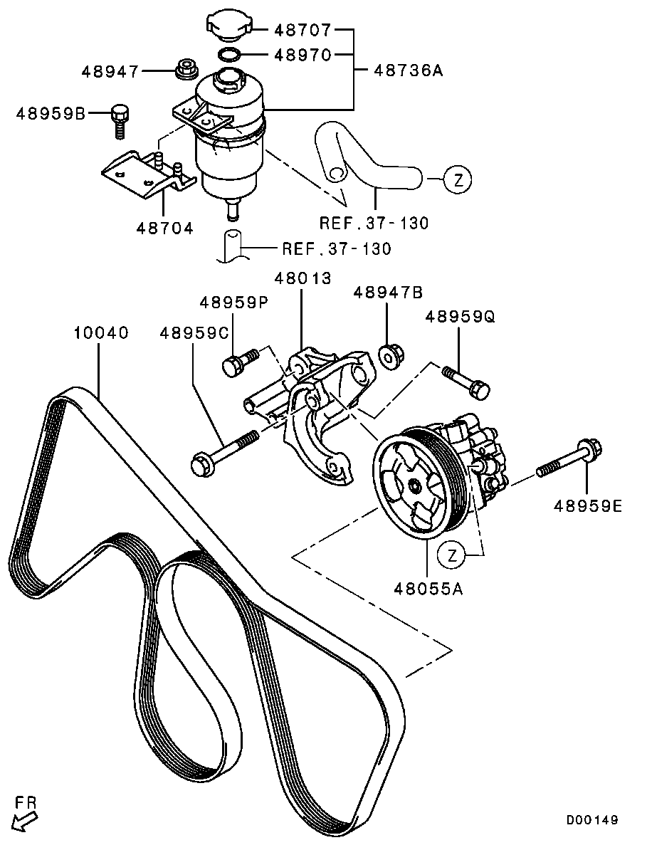 Mitsubishi 4451A095 - Поликлиновой ремень autospares.lv